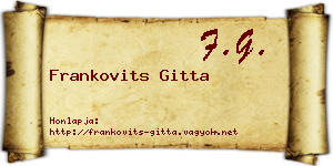 Frankovits Gitta névjegykártya